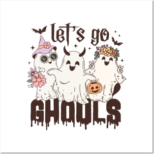 Retro Halloween Let s go ghouls Posters and Art